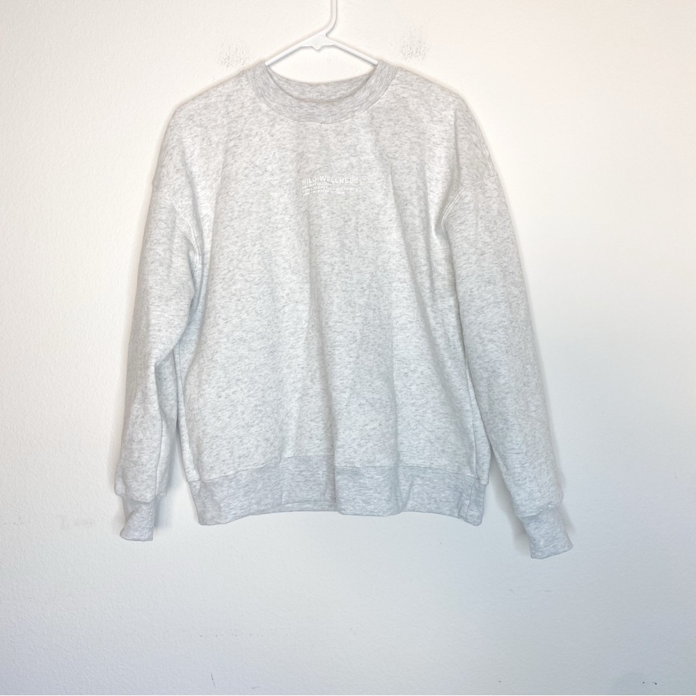 WILO the Label Gray Wellness Club Oversized Crewneck Sweatshirt Heather Gray